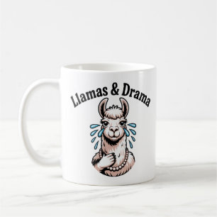 Caneca De Café Llamas e Drama Funny Llama Art Cartoon