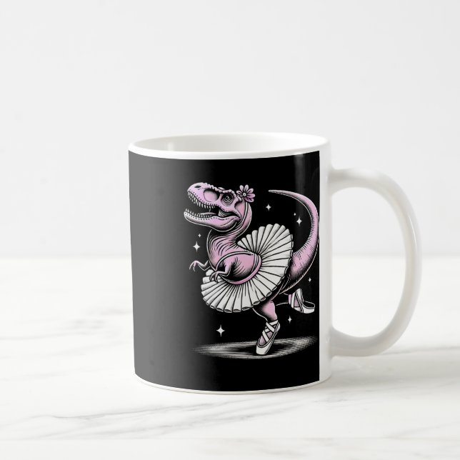 Caneca De Café Llet Dancing T-rex De Saia e Pantufas  (Direita)