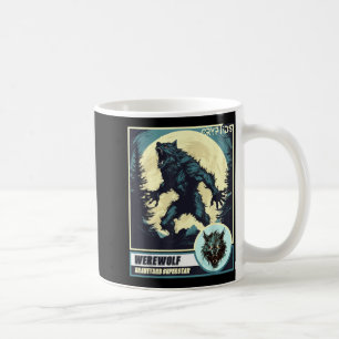 Caneca De Café Lobisomem Assustador Uivando para a Lua