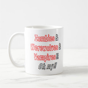 Caneca De Café lobisomens zombies vampiros