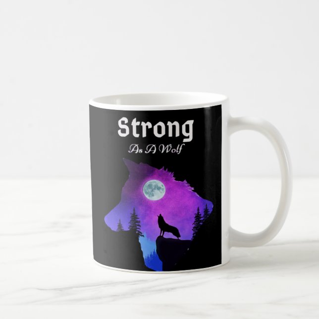 Caneca De Café Lobo Animal Moderno (Direita)