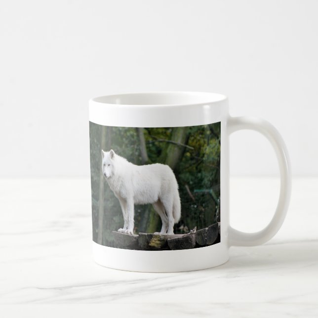 Caneca De Café Lobo branco selvagem (Direita)