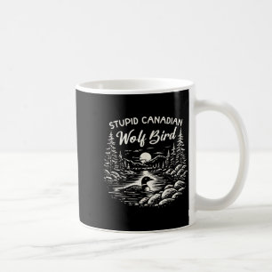 Caneca De Café Lobo canadense idiota meme de hóquei aquecido
