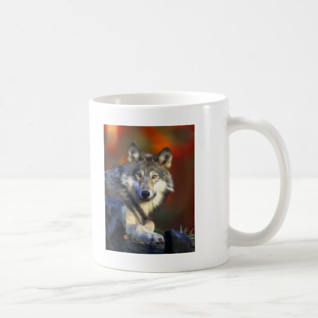 Caneca De Café Lobo cinzento, fotografia de Digitas da espécie em (Direita)