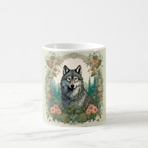 Caneca De Café Lobo Cottagecore