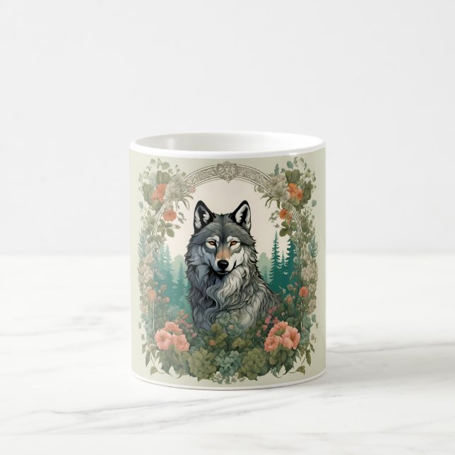 Caneca De Café Lobo Cottagecore (Centro)