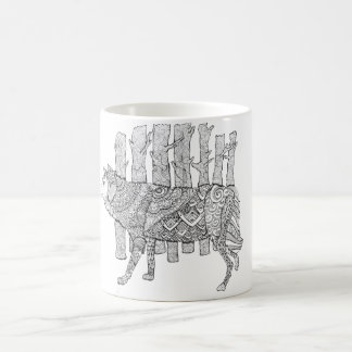 Caneca De Café Lobo da floresta