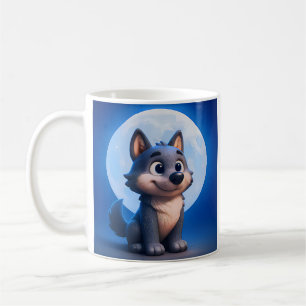 Caneca De Café Lobo da Lua Azul