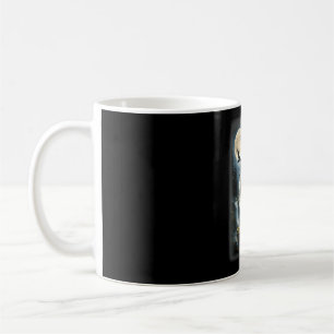 Caneca De Café Lobo da natureza floresta árvores lobos animal sel