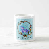 Lobo de Aquarela Roxo com Personalidade Boho Wreat