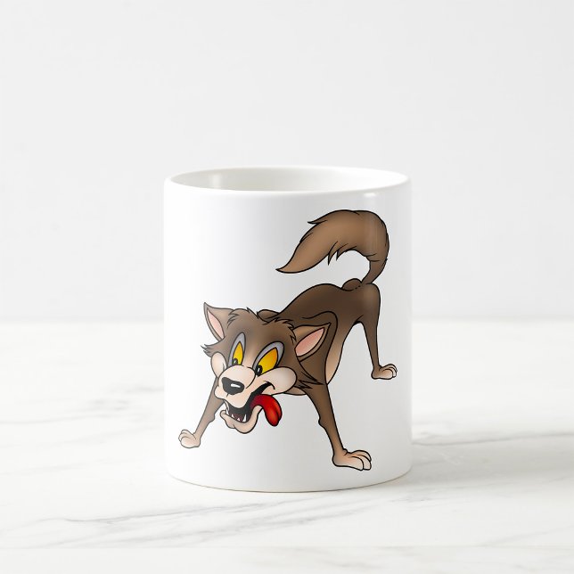 Caneca De Café Lobo de Cartoon com Expressão Goofy (Criador carregado)