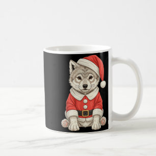 Caneca De Café Lobo de Natal Bonito Papai Noel