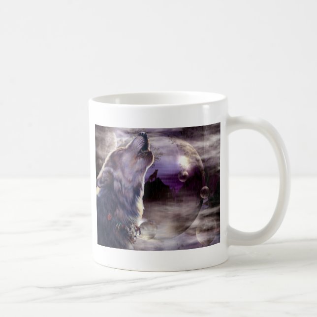 Caneca De Café Lobo do urro (Direita)