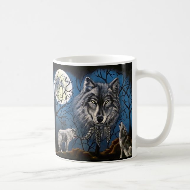 Caneca De Café Lobo Espírito (Direita)