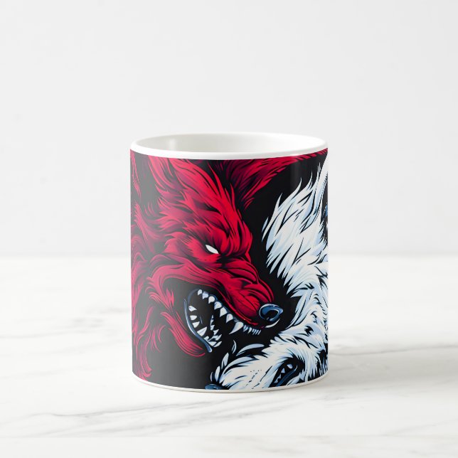 Caneca De Café Lobo Lunar Selvagem Duplo (Centro)