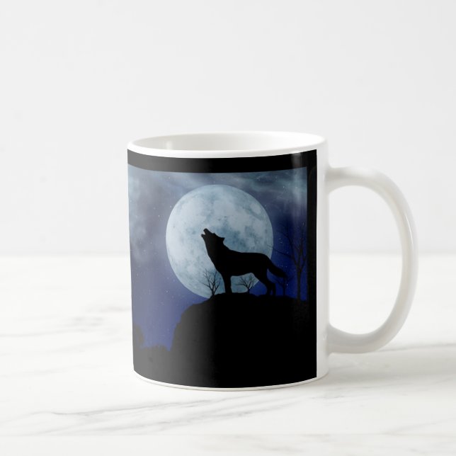 Caneca De Café Lobo Moon Completo (Direita)