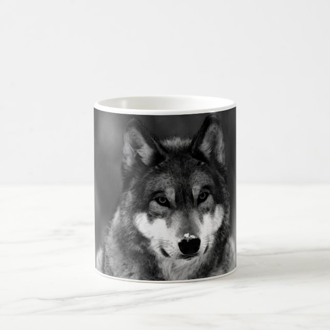 Caneca De Café Lobo Negro e Branco (Centro)