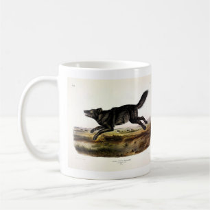 Caneca De Café Lobo Negro, ou Lobo Americano Negro (Canis Lupus)