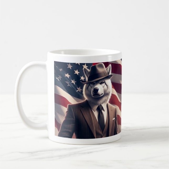 Caneca De Café Lobo Patriótico   (Esquerda)