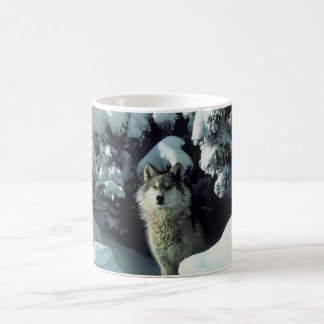 Caneca De Café Lobo que está na neve
