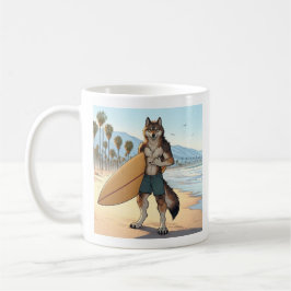 Caneca De Café Lobo Surfista