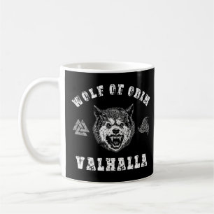Caneca De Café Lobo Viking do Valhalla de Odin