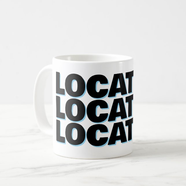 Caneca De Café Localização localização localização engraçado imob (Frente Esquerda)