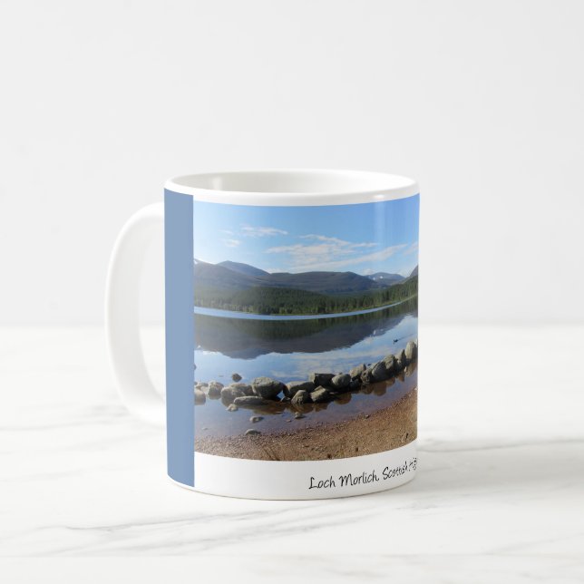 Caneca De Café Loch Morlich, Glenmore, Scottish Highlands (Frente Esquerda)