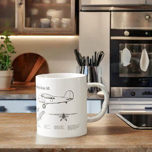 Caneca De Café Lockheed Vega 5B - Planos de Avião BD