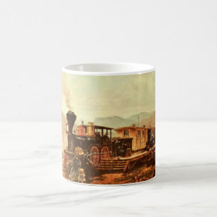 Caneca De Café Locomotiva velha ocidental selvagem 1800's do trem