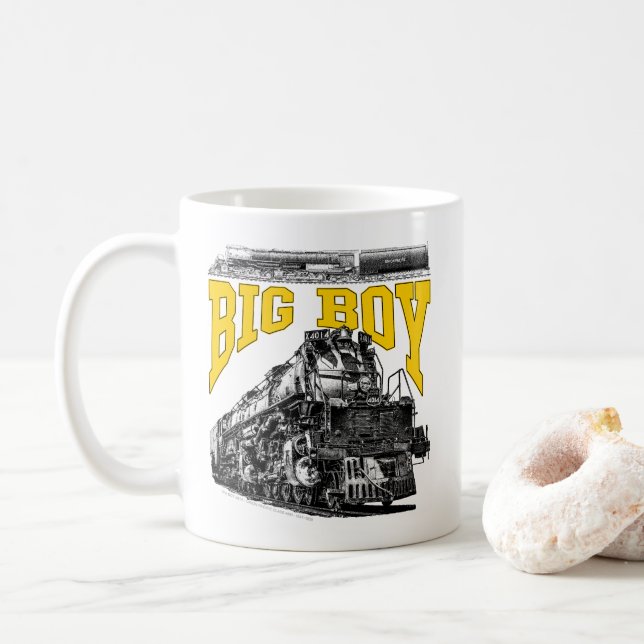 Caneca De Café Locomova a Vapor Big Boy 4014. Classe 4000 da Unio (Com Donut)