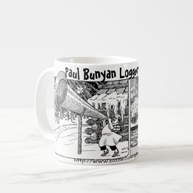 Caneca De Café "Logger Breakfast, estilo Paul Bunyan" (Frente Esquerda)