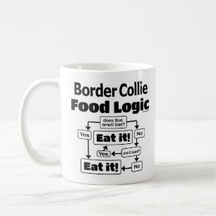 Caneca De Café Lógica da comida de border collie