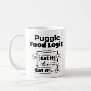 Caneca De Café Lógica da comida de Puggle