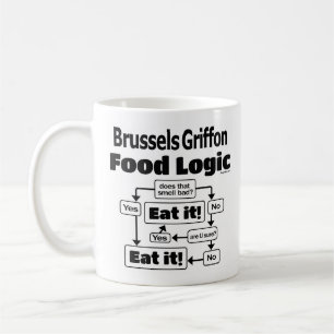 Caneca De Café Lógica de Comida de Bruxelas Griffon