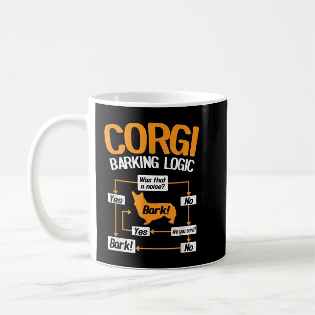 Caneca De Café Lógica do Latido Corgi (Esquerda)