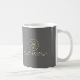 Caneca De Café LOGO DE MONOGRAMA DE LÂMPADA para ELETRICISTAS