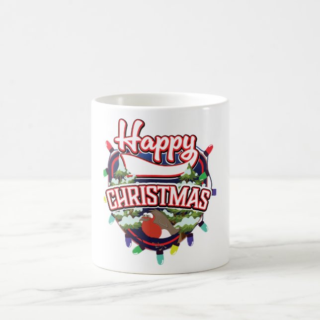 Caneca De Café Logotipo animado de Natal feliz (Centro)