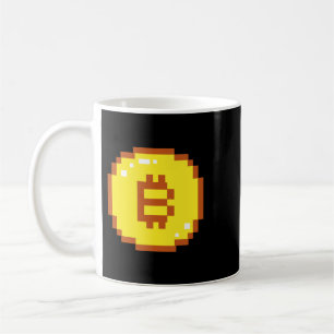 Caneca De Café Logotipo Bitmoney Emblem Crypto Blocchain 8 bits P