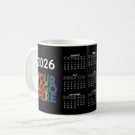 Caneca De Café Logotipo comercial do Calendário 2026 Presente cor