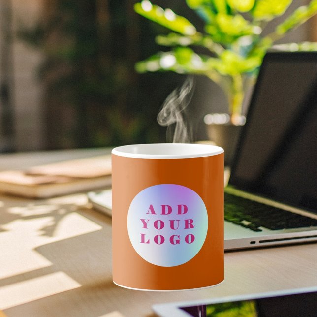 Caneca De Café Logotipo comercial em laranja queimado (Criador carregado)