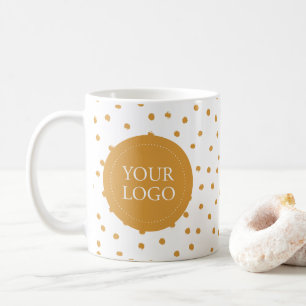 Caneca De Café Logotipo Comercial Mínimo de Confete Amarelo Perso