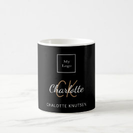 Caneca De Café Logotipo comercial: script das iniciais do monogra