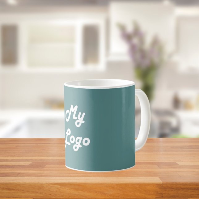 Caneca De Café Logótipo comercial verde (Criador carregado)