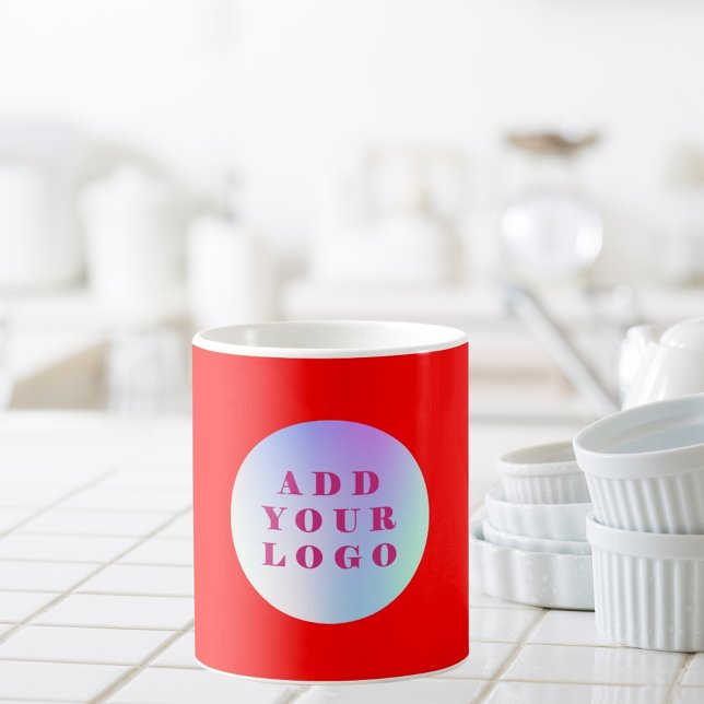 Caneca De Café Logotipo comercial vermelho (Criador carregado)
