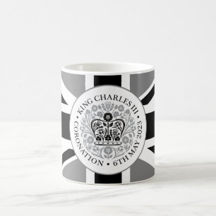 Caneca De Café Logotipo da Cinza Negra da coroação King Charles I
