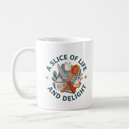 Caneca De Café Logotipo da Empresa A Slice of Life and Delight