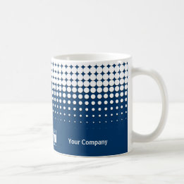 Caneca De Café Logotipo da empresa Código QR Meio Tom Azul Branco