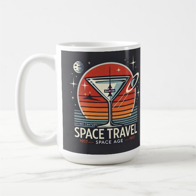 Caneca De Café Logotipo da Era Espacial Martini Viagem 1957 (Esquerda)