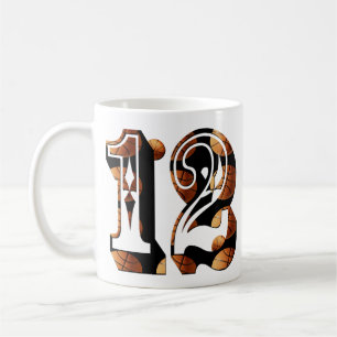 Caneca De Café Logotipo da imagem do número 12 de basquete,
